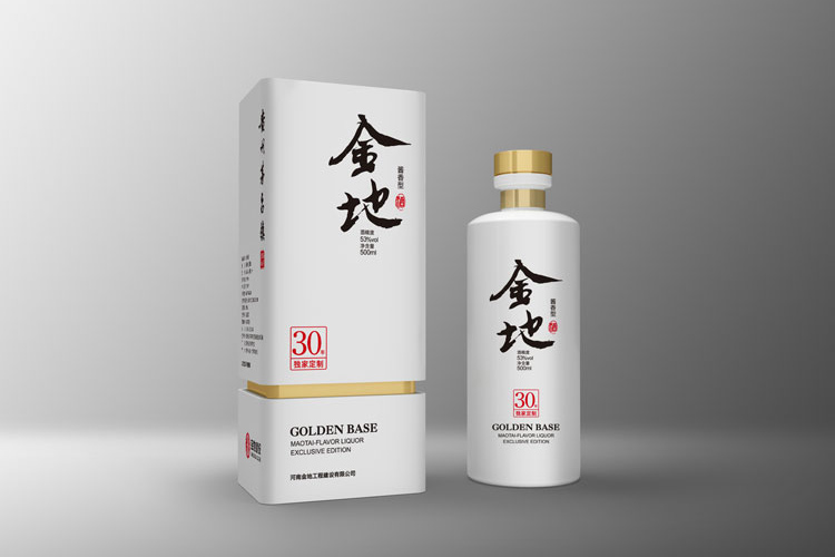 金地白酒包裝設計,金地白酒瓶貼設計,金地白酒品牌形象塑造